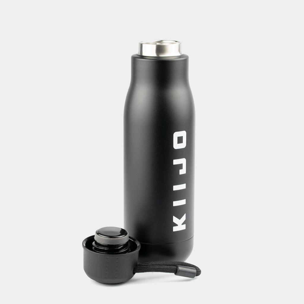 Steel Thermos Water Bottle - Satin Black 500ml
