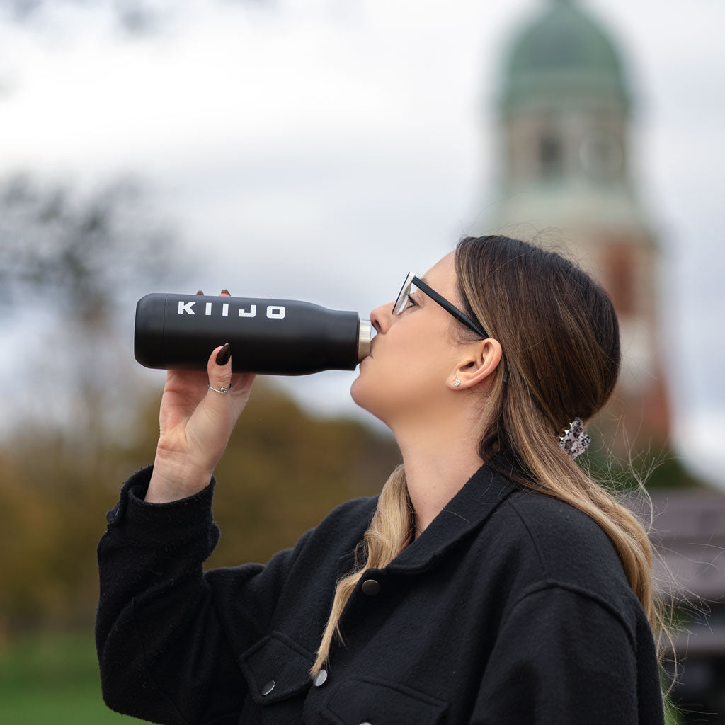 Steel Thermos Water Bottle - Satin Black 500ml