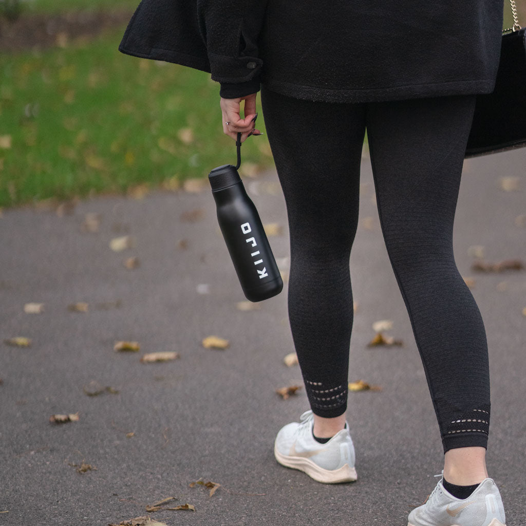 Steel Thermos Water Bottle - Satin Black 500ml