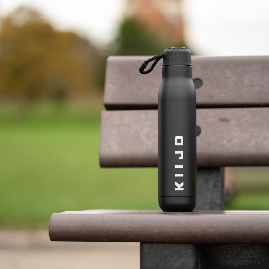 Steel Thermos Water Bottle - Satin Black 750ml