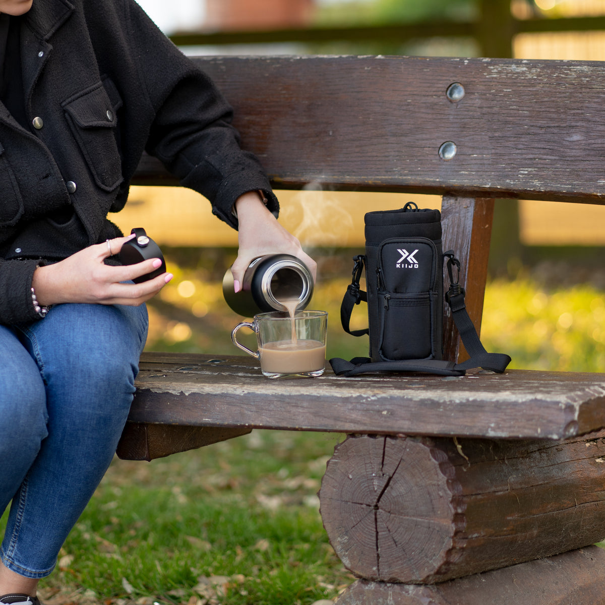 1 Litre Steel Thermos Bottle &amp; Carry Bag - 1000ml